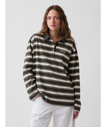 GAP（ギャップ）の「オーバーサイズ ストライプ ポロシャツ（Tシャツ/カットソー）」