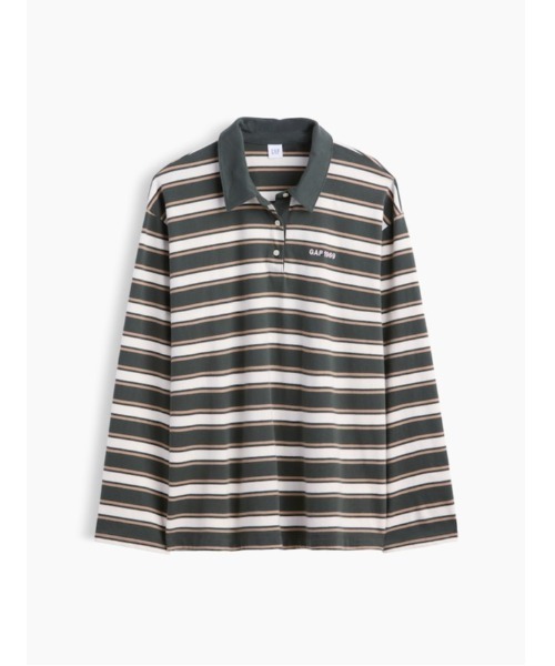 GAP(ギャップ)の「オーバーサイズ ストライプ ポロシャツ(Tシャツ/カットソー・レディース・ブラック/レッド・XXS/XL/L/M/S/XS)」の4枚目の写真