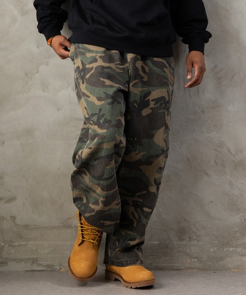 FUBU( フブ)の「FUBU フブ M’S WIDE EASY PANTS/ワイドイージーパンツ(デニムパンツ・メンズ・カモフラージュ/ブラック・L/M/XL)」の1枚目の写真