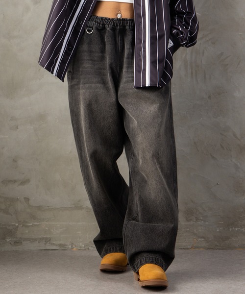 FUBU( フブ)の「FUBU フブ M’S WIDE EASY PANTS/ワイドイージーパンツ(デニムパンツ・メンズ・カモフラージュ/ブラック・L/M/XL)」の2枚目の写真
