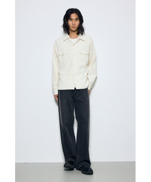 AZUL by moussy(アズールバイマウジー)の「ウェスタンコーデュロイシャツ 秋服 冬服 春服 レオパード ヒョウ柄 豹柄 無地(シャツ/ブラウス・メンズ・ホワイト/ブラック/ベージュ系その他・MEDIUM/LARGE)」の6枚目の写真