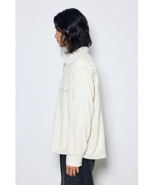 AZUL by moussy(アズールバイマウジー)の「ウェスタンコーデュロイシャツ 秋服 冬服 春服 レオパード ヒョウ柄 豹柄 無地(シャツ/ブラウス・メンズ・ホワイト/ブラック/ベージュ系その他・MEDIUM/LARGE)」の8枚目の写真