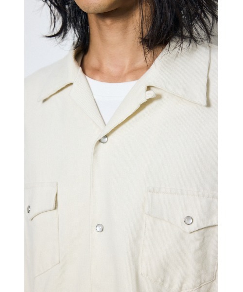 AZUL by moussy(アズールバイマウジー)の「ウェスタンコーデュロイシャツ 秋服 冬服 春服 レオパード ヒョウ柄 豹柄 無地(シャツ/ブラウス・メンズ・ホワイト/ブラック/ベージュ系その他・MEDIUM/LARGE)」の10枚目の写真