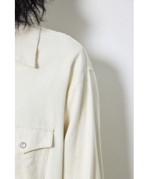 AZUL by moussy(アズールバイマウジー)の「ウェスタンコーデュロイシャツ 秋服 冬服 春服 レオパード ヒョウ柄 豹柄 無地(シャツ/ブラウス・メンズ・ホワイト/ブラック/ベージュ系その他・MEDIUM/LARGE)」の11枚目の写真