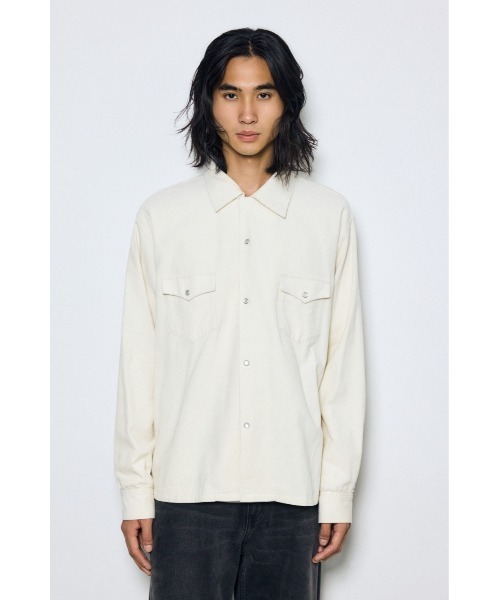 AZUL by moussy(アズールバイマウジー)の「ウェスタンコーデュロイシャツ 秋服 冬服 春服 レオパード ヒョウ柄 豹柄 無地(シャツ/ブラウス・メンズ・ホワイト/ブラック/ベージュ系その他・MEDIUM/LARGE)」の14枚目の写真