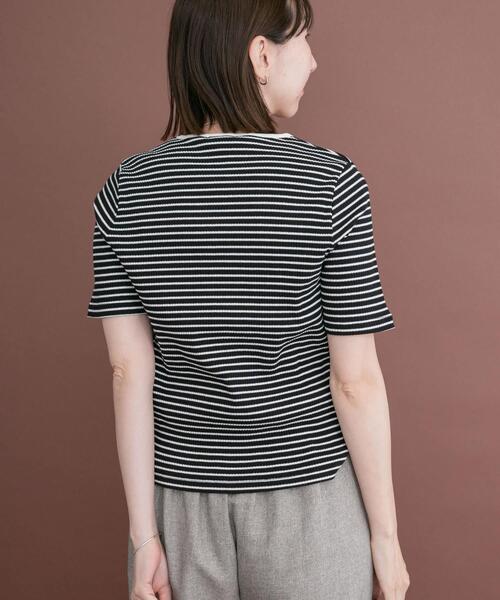 ITEMS URBANRESEARCH(アイテムズ アーバンリサーチ)の「ハンソデボーダーTシャツ(Tシャツ/カットソー・レディース・オフホワイト/ブラウン/ブラック・FREE)」の14枚目の写真