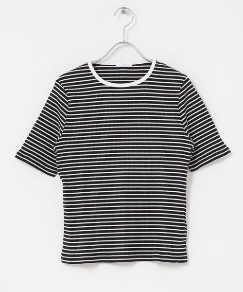 ITEMS URBANRESEARCH(アイテムズ アーバンリサーチ)の「ハンソデボーダーTシャツ(Tシャツ/カットソー・レディース・オフホワイト/ブラウン/ブラック・FREE)」の17枚目の写真