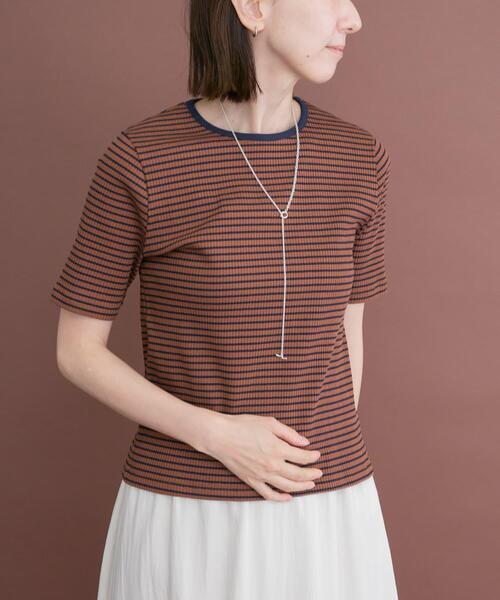 ITEMS URBANRESEARCH(アイテムズ アーバンリサーチ)の「ハンソデボーダーTシャツ(Tシャツ/カットソー・レディース・オフホワイト/ブラウン/ブラック・FREE)」の19枚目の写真