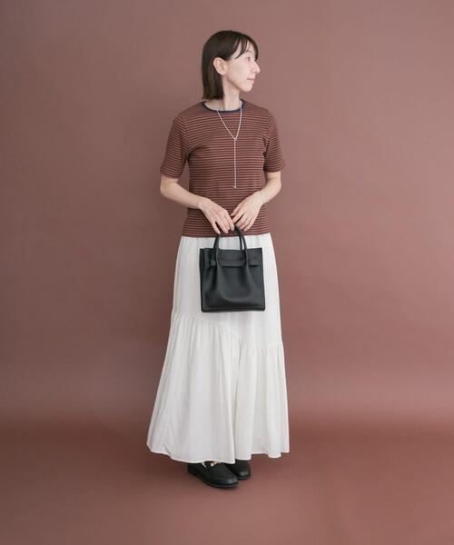 ITEMS URBANRESEARCH(アイテムズ アーバンリサーチ)の「ハンソデボーダーTシャツ(Tシャツ/カットソー・レディース・オフホワイト/ブラウン/ブラック・FREE)」の22枚目の写真