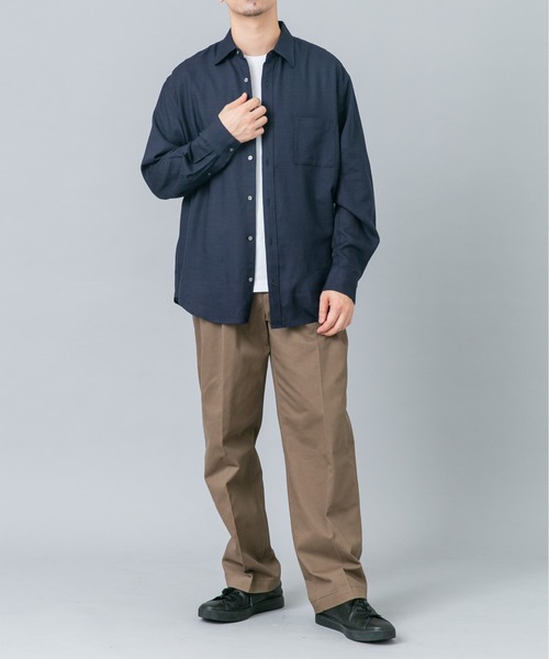 URBAN RESEARCH ROSSO MEN(アーバンリサーチロッソメン)の「アーバンリラックスウールシャツ(シャツ/ブラウス・メンズ・ブルー系その他/アイボリー/チェック/ネイビー・SMALL/X-LARGE/LARGE/MEDIUM)」の5枚目の写真