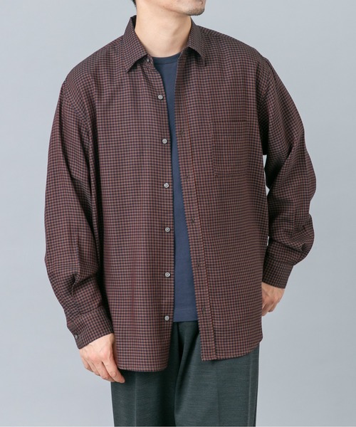 URBAN RESEARCH ROSSO MEN(アーバンリサーチロッソメン)の「アーバンリラックスウールシャツ(シャツ/ブラウス・メンズ・ブルー系その他/アイボリー/チェック/ネイビー・SMALL/X-LARGE/LARGE/MEDIUM)」の15枚目の写真