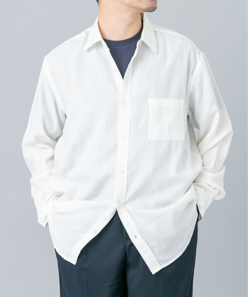 URBAN RESEARCH ROSSO MEN(アーバンリサーチロッソメン)の「アーバンリラックスウールシャツ(シャツ/ブラウス・メンズ・ブルー系その他/アイボリー/チェック/ネイビー・SMALL/X-LARGE/LARGE/MEDIUM)」の12枚目の写真