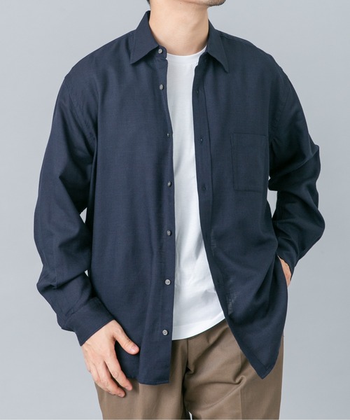 URBAN RESEARCH ROSSO MEN(アーバンリサーチロッソメン)の「アーバンリラックスウールシャツ(シャツ/ブラウス・メンズ・ブルー系その他/アイボリー/チェック/ネイビー・SMALL/X-LARGE/LARGE/MEDIUM)」の9枚目の写真