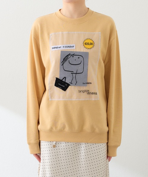 COLLAGE GALLARDAGALANTE(コラージュガリャルダガランテ)の「BRIGITTETANAKA×The NERDYS/コラボスウェット(スウェット・レディース・ネイビー/イエロー・L/S)」の12枚目の写真