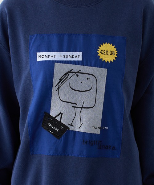 COLLAGE GALLARDAGALANTE(コラージュガリャルダガランテ)の「BRIGITTETANAKA×The NERDYS/コラボスウェット(スウェット・レディース・ネイビー/イエロー・L/S)」の22枚目の写真