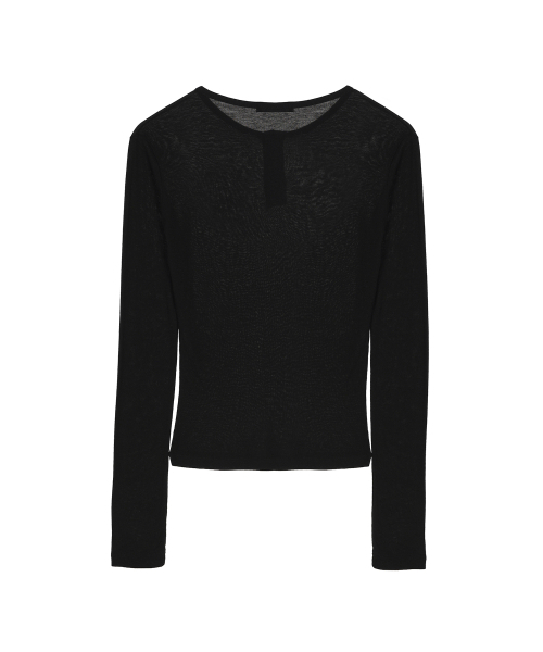 NICK&NICOLE(ニックアンドニコール)の「BUTTERFLY ヘンリーネック スリーブトップ_BLACK(Tシャツ/カットソー・レディース・ブラック・FREE)」の5枚目の写真