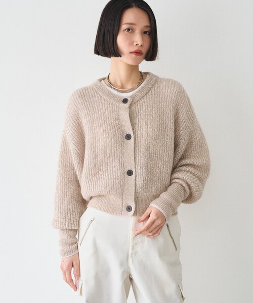 russet(ラシット)の「《キッドモヘア》ラメニットカーディガン(カーディガン/ボレロ・レディース・ベージュ/ライトグレー・FREE)」の2枚目の写真