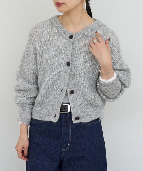 russet(ラシット)の「《キッドモヘア》ラメニットカーディガン(カーディガン/ボレロ・レディース・ベージュ/ライトグレー・FREE)」の1枚目の写真