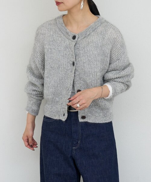 russet(ラシット)の「《キッドモヘア》ラメニットカーディガン(カーディガン/ボレロ・レディース・ベージュ/ライトグレー・FREE)」の21枚目の写真