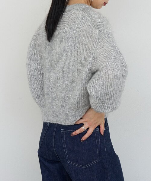 russet(ラシット)の「《キッドモヘア》ラメニットカーディガン(カーディガン/ボレロ・レディース・ベージュ/ライトグレー・FREE)」の9枚目の写真