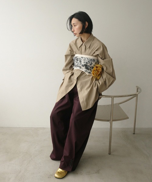 Ameri(アメリ)の「UND PINSTRIPE BARREL SILHOUETTE PANTS(その他パンツ・レディース・ネイビー/ブラウン/ベージュ・X-SMALL/SMALL/MEDIUM)」の21枚目の写真