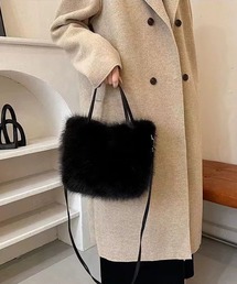 【2026AW】ファーバッグ ショルダーバッグ ハンドバッグ 2WAY エコファー 肩掛け 斜め掛け 軽量 秋冬 韓国ファッション