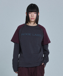 NODE LABS（ノードラボ）の「DEV:12 スラッシュレイヤード配色ロングスリーブTシャツ_チャコール（Tシャツ/カットソー）」