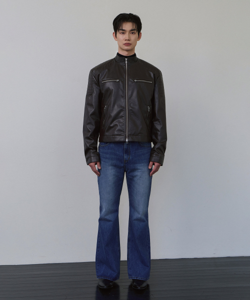 LAURANTSEOUL(ローランソウル)の「パッチ付きクロップドレザーライダースジャケット(ブラウン)(ライダースジャケット・レディース・ブラウン・MEDIUM/LARGE)」の4枚目の写真