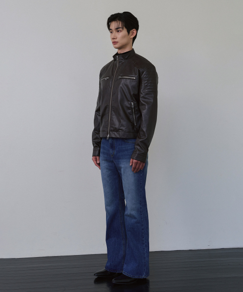 LAURANTSEOUL(ローランソウル)の「パッチ付きクロップドレザーライダースジャケット(ブラウン)(ライダースジャケット・レディース・ブラウン・MEDIUM/LARGE)」の5枚目の写真