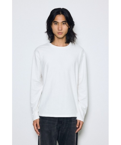 AZUL by moussy(アズールバイマウジー)の「スムースタッチ長袖トップス 秋服 冬服 春服 無地 ロンT(Tシャツ/カットソー・メンズ・チャコールグレー/ホワイト/ブラック・SMALL/LARGE/MEDIUM)」の8枚目の写真