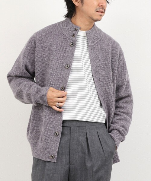 NOLLEY’S(ノーリーズ)の「カノコスタンドカーディガン 26AW(カーディガン/ボレロ・メンズ・パープル/ネイビー/ライトグレー/オレンジ・S/M/L)」の4枚目の写真
