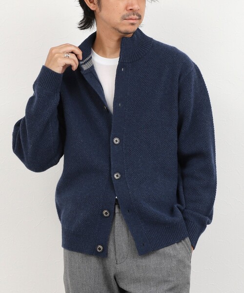NOLLEY’S(ノーリーズ)の「カノコスタンドカーディガン 26AW(カーディガン/ボレロ・メンズ・パープル/ネイビー/ライトグレー/オレンジ・S/M/L)」の3枚目の写真