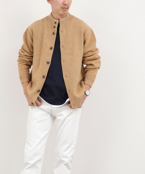 NOLLEY’S(ノーリーズ)の「カノコスタンドカーディガン 26AW(カーディガン/ボレロ・メンズ・パープル/ネイビー/ライトグレー/オレンジ・S/M/L)」の7枚目の写真