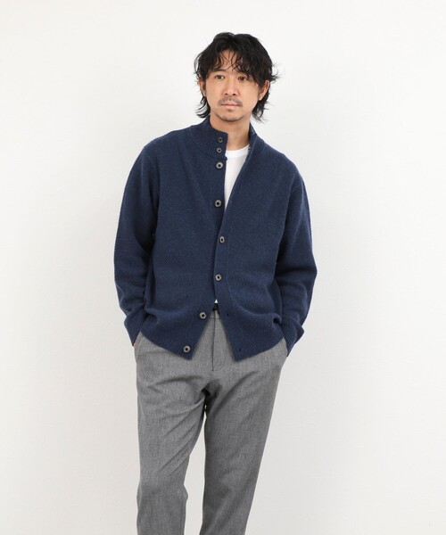 NOLLEY’S(ノーリーズ)の「カノコスタンドカーディガン 26AW(カーディガン/ボレロ・メンズ・パープル/ネイビー/ライトグレー/オレンジ・S/M/L)」の21枚目の写真