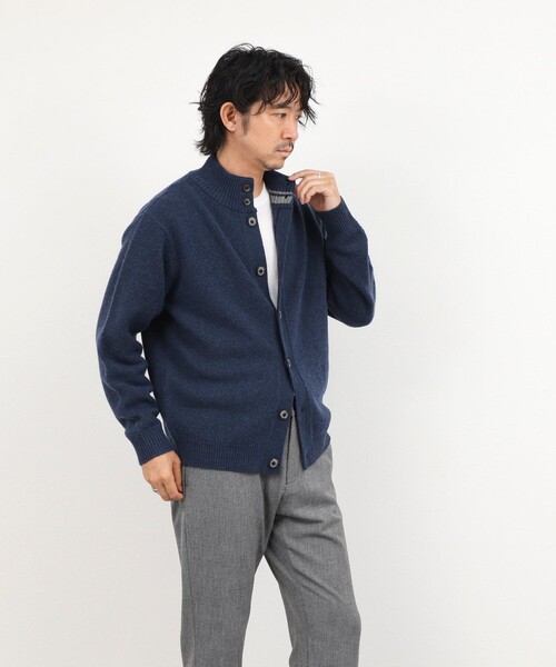 NOLLEY’S(ノーリーズ)の「カノコスタンドカーディガン 26AW(カーディガン/ボレロ・メンズ・パープル/ネイビー/ライトグレー/オレンジ・S/M/L)」の22枚目の写真