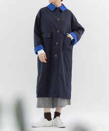 ✨美品✨ nop de nod ミドル丈リバーシブルコート ネイビー Mサイズ nop de nod｜ノップドゥノッドのステンカラーコート（ブルー・ネイビー