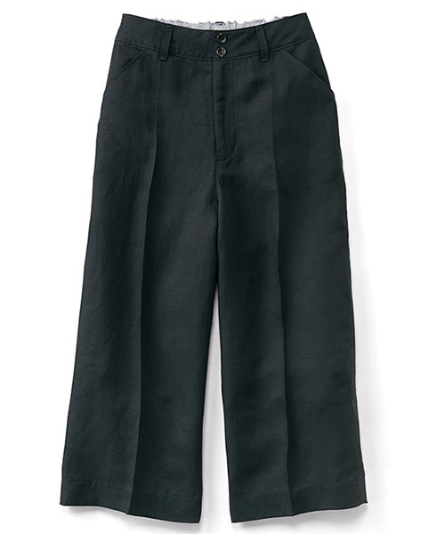 IEDIT（イディット）の「ＩＥＤＩＴレーベルコレクション　麻混素材が涼しげな　大人ミッドカーフ丈パンツ　　　　　（その他パンツ・レディース・カーキ/ベージュ/ネイビー・2/3/8/7/1/10/6/9/5/4）」の3枚目の写真