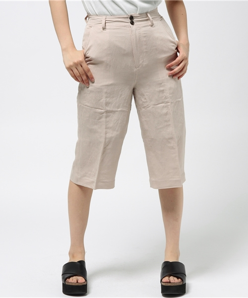 IEDIT（イディット）の「ＩＥＤＩＴレーベルコレクション　麻混素材が涼しげな　大人ミッドカーフ丈パンツ　　　　　（その他パンツ・レディース・カーキ/ベージュ/ネイビー・2/3/8/7/1/10/6/9/5/4）」の10枚目の写真