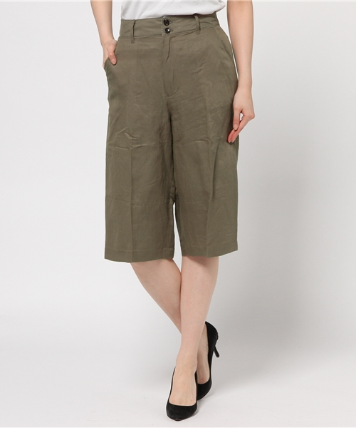 IEDIT（イディット）の「ＩＥＤＩＴレーベルコレクション　麻混素材が涼しげな　大人ミッドカーフ丈パンツ　　　　　（その他パンツ・レディース・カーキ/ベージュ/ネイビー・2/3/8/7/1/10/6/9/5/4）」の9枚目の写真