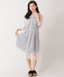 E hyphen world gallery | 7S シアーシャツワンピース(ワンピース)