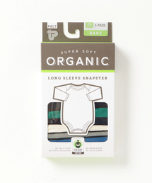 PACT（パクト）の「PACT-Baby Handpainted Stripes L/S Snapster Bodysuit 長袖　ロンパース（ロンパース）」