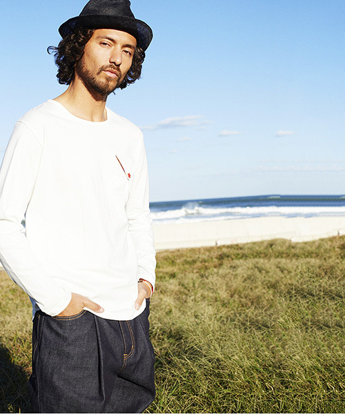 rehacer(レアセル)の「Star Tuck Wide Denim Pants- Raw denim(デニムパンツ・メンズ・インディゴブルー・LARGE/SMALL/MEDIUM)」の3枚目の写真