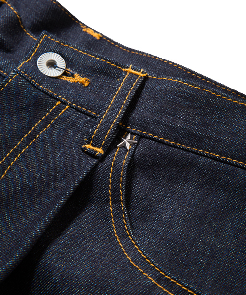 rehacer(レアセル)の「Star Tuck Wide Denim Pants- Raw denim(デニムパンツ・メンズ・インディゴブルー・LARGE/SMALL/MEDIUM)」の7枚目の写真