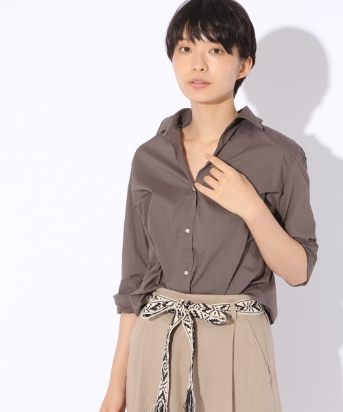 niko and...（ニコアンド）の「マーセレギュラーシャツ（シャツ/ブラウス・レディース・ベージュ/ピンク/ホワイト/オリーブ/スモーク/ライトベージュ/ベビーピンク・MEDIUM/LARGE）」の7枚目の写真