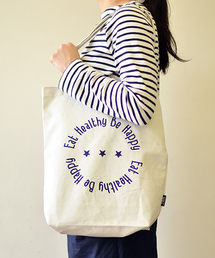 Eat Healthy Be Happy トートバッグS ベージュ