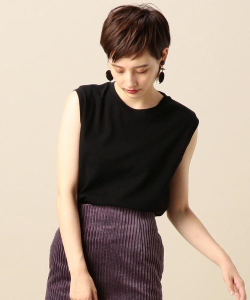 BEAUTY&YOUTH UNITED ARROWS（ビューティーアンドユースユナイテッドアローズ）の「BY ドライコットンノースリーブカットソー ◆（Tシャツ/カットソー・レディース・ホワイト/ブラック/ピンク/ワインレッド/モカ/パープル/その他1・FREE）」の7枚目の写真