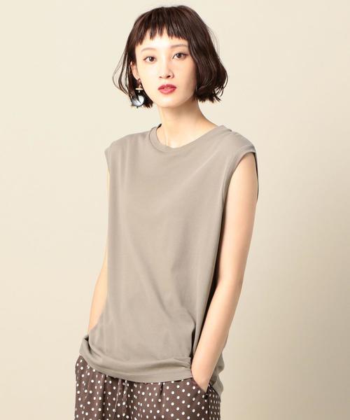 BEAUTY&YOUTH UNITED ARROWS（ビューティーアンドユースユナイテッドアローズ）の「BY ドライコットンノースリーブカットソー ◆（Tシャツ/カットソー・レディース・ホワイト/ブラック/ピンク/ワインレッド/モカ/パープル/その他1・FREE）」の4枚目の写真