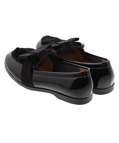 JELLY BEANS（ジェリービーンズ）の「【WEB限定】リボンファーローファーシューズ(134-78116)JELLY BEANS(ジェリービーンズ)【Made in Japan】（ローファー・レディース・チェック/アイボリー/ブラック/ワイン・L/M/S）」の7枚目の写真