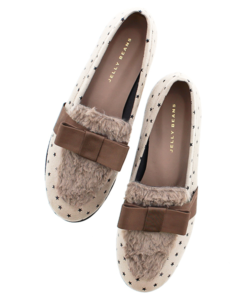 JELLY BEANS（ジェリービーンズ）の「【WEB限定】リボンファーローファーシューズ(134-78116)JELLY BEANS(ジェリービーンズ)【Made in Japan】（ローファー・レディース・チェック/アイボリー/ブラック/ワイン・L/M/S）」の9枚目の写真