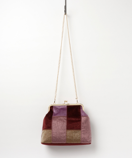 merry jenny（メリージェニー）の「パッチワークがま口bag（ショルダーバッグ・レディース・ブラック/ワイン/アイボリー・FREE）」の3枚目の写真